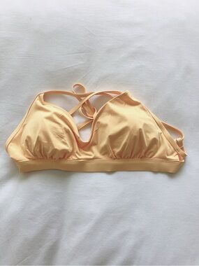 Eidon bikini top yellow cross straps women’s DD adjustable straps swimsuit
